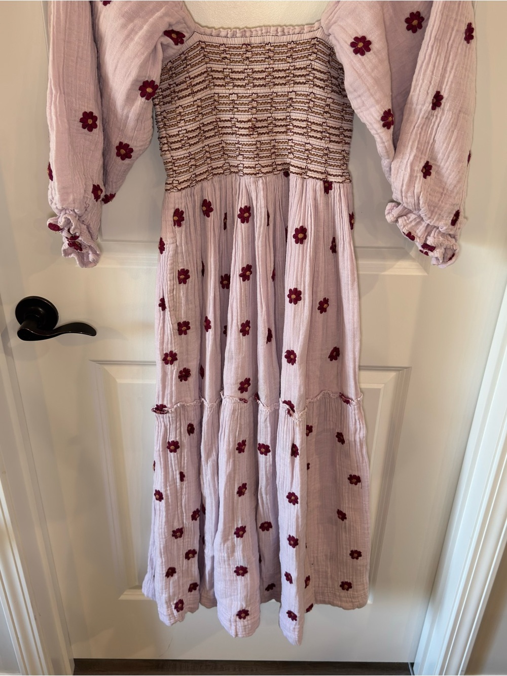 Free People Dahlia Embroidered Maxi Dress in Frost Lavender - Picture 10 of 11